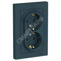 Розетка 2-м СП AtlasDesign 16А IP20 с заземл. в сборе изумруд SE ATN000824 - smartlife-ural.ru – Екатеринбург