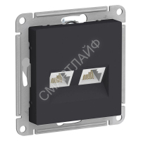 Розетка компьютерная 2-м AtlasDesign RJ45 кат.5E механизм карбон SE ATN001085 - smartlife-ural.ru – Екатеринбург