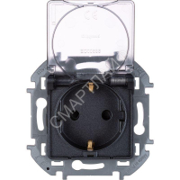 Розетка 1-м СП Inspiria 16А IP44 250В 2P+E защ. шторки с крышкой немецк. стандарт механизм антрацит IEK 673743 - smartlife-ural.ru – Екатеринбург