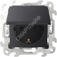 Розетка 1-м СП Simon 24 16А IP44 2P+E Push&Go механизм графит Simon 2420448-038 - smartlife-ural.ru – Екатеринбург