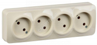 Розетка 4-м ОП GLORY РС24-2-ХК 10А без заземл. крем. IEK ERH40-K33-10 - smartlife-ural.ru – Екатеринбург