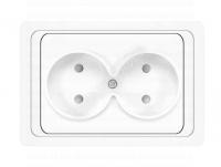 Розетка 2-м СП Валери 16А IP20 без заземл. защ. шторки бел. UNIVersal В0102x - smartlife-ural.ru – Екатеринбург