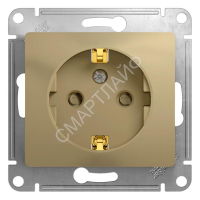 Розетка 1-м СП Glossa 16А IP20 с заземл. защ. шторки механизм титан SE GSL000445 - smartlife-ural.ru – Екатеринбург