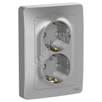 Розетка 2-м СП Blanca 16А IP20 250В с заземл. защ. шторки алюм. SE BLNRS001123 - smartlife-ural.ru – Екатеринбург