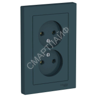 Розетка 2-м СП AtlasDesign 16А IP20 без заземл. в сборе изумруд SE ATN000820 - smartlife-ural.ru – Екатеринбург