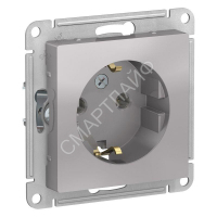 Розетка 1-м СП AtlasDesign 16А IP20 с заземл. механизм алюм. SE ATN000343 - smartlife-ural.ru – Екатеринбург