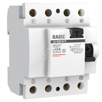 Выключатель дифференциального тока (УЗО) 4п 63А 30мА тип AC Basic электрон.EKF elcb-4-63-30e-sim - smartlife-ural.ru – Екатеринбург