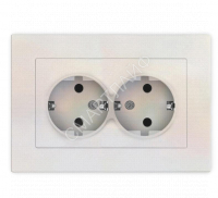 Розетка 2-м СП Афина 16А IP20 с заземл. в сборе жемчуж. Universal A0128-OBr - smartlife-ural.ru – Екатеринбург