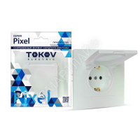 Розетка 1-м СП Pixel 16А IP20 с заземл. защ. шторки с крышкой механизм перламутр. TOKOV ELECTRIC TKE-PX-R1ZSW1-C04 - smartlife-ural.ru – Екатеринбург