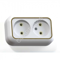 Розетка 2-м ОП Валентина РА10-382 10А IP20 бел./зол. Кунцево 5417 - smartlife-ural.ru – Екатеринбург
