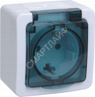 Розетка 1-м ОП Гермес Plus РСб20-3-ГПБд 16А IP54 с заземл. с дым. крышкой бел. IEK ERMP12-K03-16-54-EC - smartlife-ural.ru – Екатеринбург