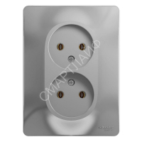 Розетка 2-м СП Glossa 16А IP20 без заземл. в сборе алюм. SE GSL000320 - smartlife-ural.ru – Екатеринбург