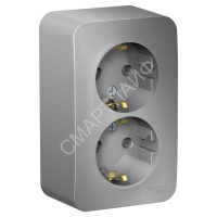 Розетка 2-м ОП Blanca 16А IP20 250В с заземл. без защ. шторок с изолир. пластиной алюм. SE BLNRA010213 - smartlife-ural.ru – Екатеринбург