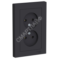 Розетка 2-м СП AtlasDesign 16А IP20 без заземл. в сборе карбон SE ATN001020 - smartlife-ural.ru – Екатеринбург