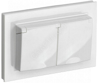 Розетка 2-м СП BRITE РСбш12-3-44-БрБ 16А в сборе IP44 с крышкой бел. IEK BR-R26-16-44-K01-F - smartlife-ural.ru – Екатеринбург