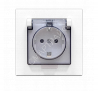 Розетка 1-м СП Афина 16А IP20 с заземл. с прозр. крышкой в сборе бел. Universal A0030 - smartlife-ural.ru – Екатеринбург