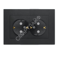 Розетка 2-м СП Афина 16А IP20 с заземл. защ. шторки в сборе графит Universal A0050-Gr - smartlife-ural.ru – Екатеринбург