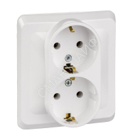 Розетка 2-м СП Этюд 16А IP20 250В с заземл. без защ. шторок бел. SE PC16-007B - smartlife-ural.ru – Екатеринбург
