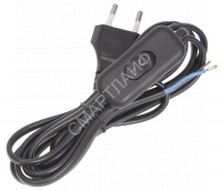 Шнур для бра УШ-1КВ 2м с опрес. вилкой и выключателем 2х0.75 черн. IEK WUP20-02-K02 - smartlife-ural.ru – Екатеринбург