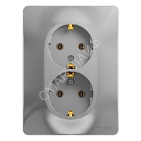 Розетка 2-м СП Glossa 16А IP20 с заземл. в сборе алюм. SE GSL000324 - smartlife-ural.ru – Екатеринбург