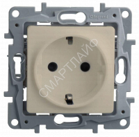 Розетка 1-м СП Etika 16А IP20 250В 2P+E с заземл. немецк. стандарт винтов. клеммы механизм сл. кость IEK 672321 - smartlife-ural.ru – Екатеринбург