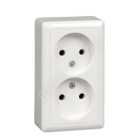 Розетка 2-м ОП Хит 16А IP20 250В без заземл. без защ. шторок с изолир. пластиной бел. SE RA16-237I-B - smartlife-ural.ru – Екатеринбург