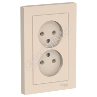 Розетка 2-м СП AtlasDesign 16А IP20 без заземл. в сборе беж. SE ATN000220 - smartlife-ural.ru – Екатеринбург
