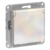 Розетка 1-м СП AtlasDesign 16А IP20 с заземл. защ. шторки с крышкой механизм жемчуж. SE ATN000446 - smartlife-ural.ru – Екатеринбург