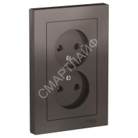 Розетка 2-м СП AtlasDesign 16А IP20 без заземл. в сборе мокко SE ATN000620 - smartlife-ural.ru – Екатеринбург