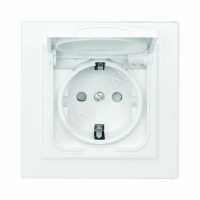 Розетка 1-м СП Минск 16А IP44 с заземл. защ. шторки с крышкой бел. EKF ERR16-029-100-44 - smartlife-ural.ru – Екатеринбург