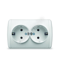 Розетка 2-м ОП Клио 16А IP44 с заземл. бел. UNIVersal К2231 - smartlife-ural.ru – Екатеринбург