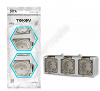 Розетка 3-м ОП Dita 16А IP54 250В с заземл. с прозр. крышкой сер.TOKOV ELECTRIC TKL-DT-R3Z-C06T-IP54 - smartlife-ural.ru – Екатеринбург