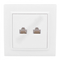 Розетка компьютерная + телефонная 2-м СП Минск RJ45 + Phone бел. Basic EKF ERK00-135-10 - smartlife-ural.ru – Екатеринбург