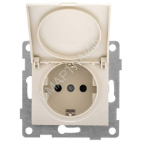 Розетка 1-м СП Bravo 16А 250В с заземл. защ. шторки с крышкой механизм беж. GUSI С10Р91-003 - smartlife-ural.ru – Екатеринбург