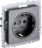 Розетка 1-м СП BRITE РС11-1-0-БрС 16А с заземл. без защ. шторки механизм сталь IEK BR-R11-16-K46 - smartlife-ural.ru – Екатеринбург