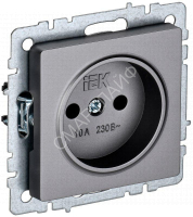 Розетка 1-м СП BRITE РС10-1-0-БрС 10А без заземл. без защ. шторок механизм сталь IEK BR-R10-10-K46 - smartlife-ural.ru – Екатеринбург