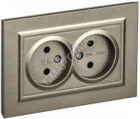 Розетка 2-м СП BRITE РС12-2-БрШ 10А в сборе без заземл. без защ. шторок шампань IEK BR-R20-10-K37-F - smartlife-ural.ru – Екатеринбург