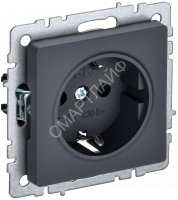 Розетка 1-м СП BRITE РС11-1-0-БрГ 16А с заземл. без защ. шторки механизм графит IEK BR-R11-16-K53 - smartlife-ural.ru – Екатеринбург