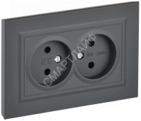 Розетка 2-м СП BRITE РС12-2-БрГ 10А в сборе без заземл. без защ. шторок графит IEK BR-R20-10-K53-F - smartlife-ural.ru – Екатеринбург