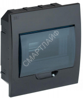 Корпус встраиваемый ЩРВ-П-8 Krepta 3 IP41 пластик. черн. IEK MKP12-V-08-41-K02 - smartlife-ural.ru – Екатеринбург