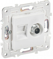 Розетка двойная TV+RJ45 кат.5E SKANDY SK-A14W арктич. бел. IEK SK-AK20-1-K01 - smartlife-ural.ru – Екатеринбург