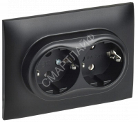 Розетка 2-м SKANDY 16А с заземл. без защ. шторок в сборе SK-R08Bl черн. IEK SK-R21-16-K02-F - smartlife-ural.ru – Екатеринбург