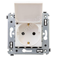 Розетка 1-м СП 2мод. Avanti "Белое облако" 16А IP41 2P+E защ. шторки с крышкой бел. DKC 4400013 - smartlife-ural.ru – Екатеринбург