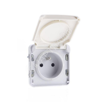 Розетка 1-м СП Plexo 16А IP55 250В 2P+E франц. стандарт винт. клеммы бел. Leg 069622 - smartlife-ural.ru – Екатеринбург