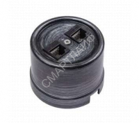 Розетка компьютерная 2-м ОП Лизетта RJ45 10А IP20 ретро кат.5E ABS-пластик серебр. век Bironi B1-302-11 - smartlife-ural.ru – Екатеринбург