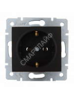 Розетка 1-м СП Karina с заземл. термопласт механизм черн. бархат LEZARD 707-4288-122B - smartlife-ural.ru – Екатеринбург