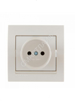 Розетка 1-м СП Deriy 16А IP20 без заземл. керамика жемчуж./бел. метал. LEZARD 702-3030-121 - smartlife-ural.ru – Екатеринбург