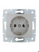Розетка 1-м СП Karina с заземл. термопласт механизм матов. серебр. LEZARD 707-4388-122B - smartlife-ural.ru – Екатеринбург