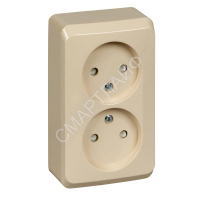 Розетка 2-м ОП Этюд 16А IP20 250В защ. шторки без заземл. крем. SE PA16-006K - smartlife-ural.ru – Екатеринбург