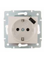Розетка 1-м СП Karina 16А с заземл. с заряд. устройством USB механизм жемчуж./бел. перламутр. LEZARD 707-3088-181 - smartlife-ural.ru – Екатеринбург